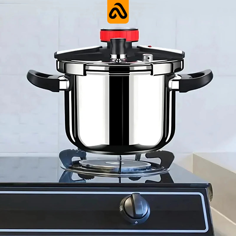 Panela de Pressão CookMaster® Aço Inoxidável - Á Prova de Explosões + Brinde: Kit Utensílios.