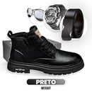 Bota Vintage West Masculina de Couro Genuíno + Brindes