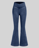 Calça Jeans Feminina Mab Ganga Wide Leg - Cintura Alta Cruzada