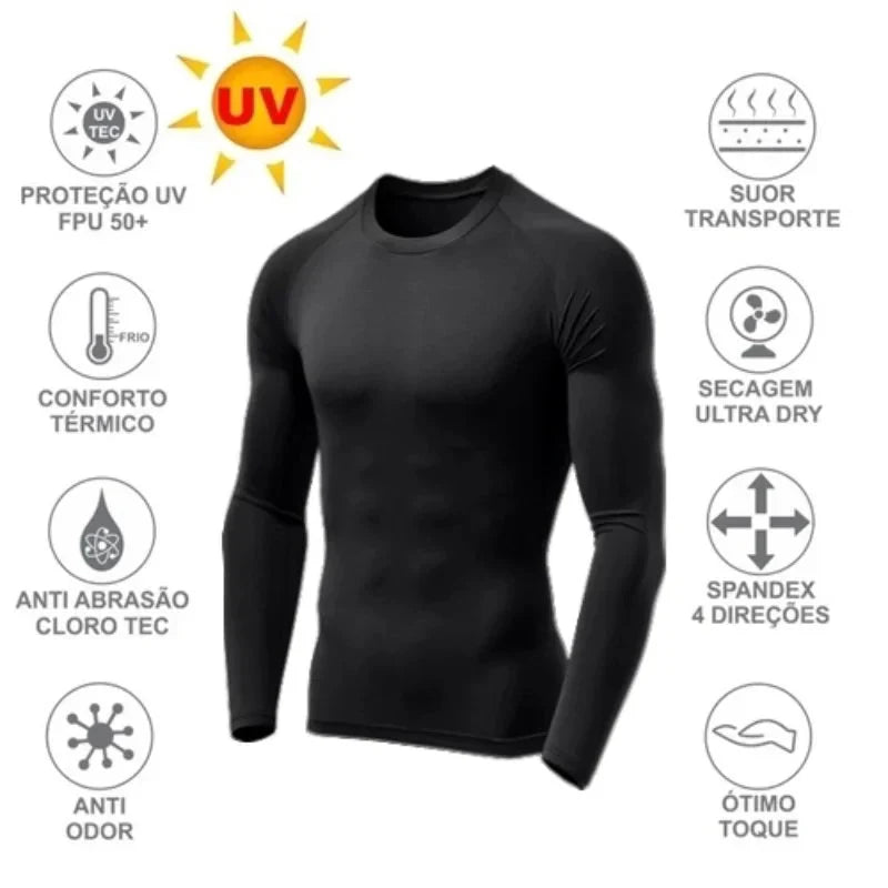 Kit 3 Camisas de Proteção Termica Uv Segunda Pele
