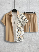 Kit Praia Bonanza Camisa + Bermuda Masculina